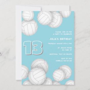 einfaches Volleyball Geburtstag oder Party JEDE FA Einladung