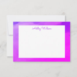 Einfaches Wasserfarbengefälle lila Handname Dankeskarte