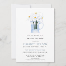 Einfaches Watercolor Daisy Country Brautparty Einladung