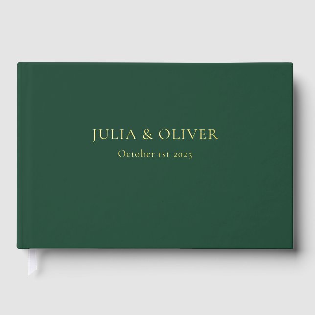 Einfaches Wedding Guest Book, Linen Wedding Guest  Gästebuch (Vorderseite)