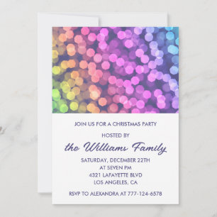 Einfaches Weihnachts-Party Confetti Rainbow Einladung