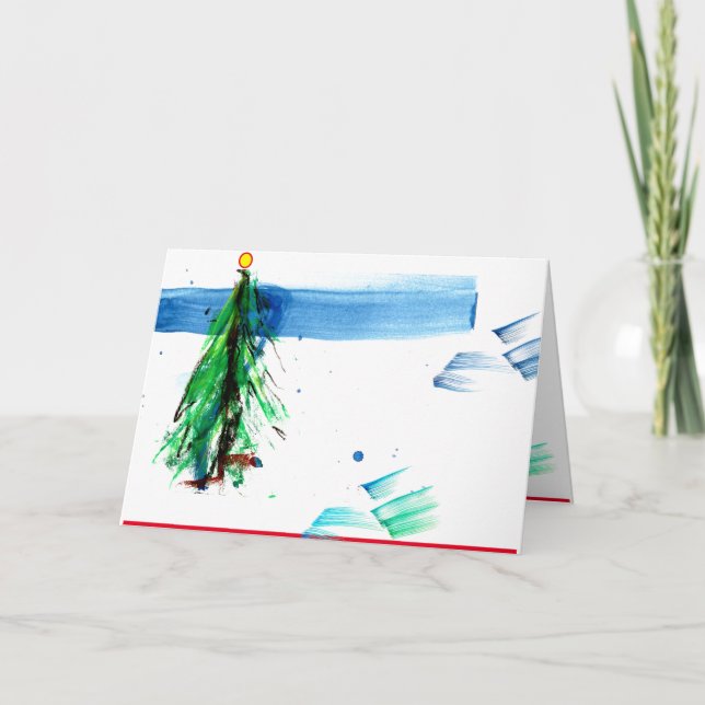 Einfaches Weihnachtsbaum im Wald Karte (Vorderseite)