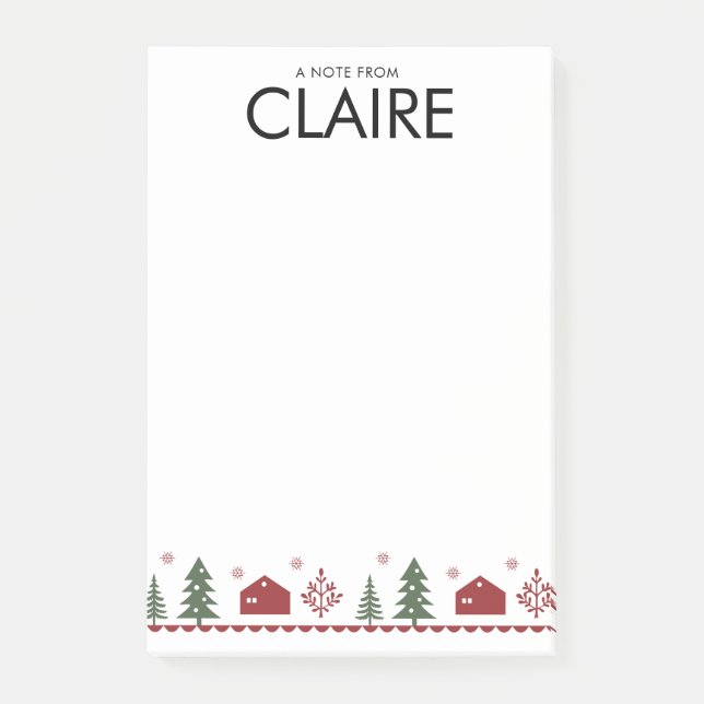 Einfaches Weihnachtsdesign, individuelle Post-it®  Post-it Klebezettel (Vorderseite)