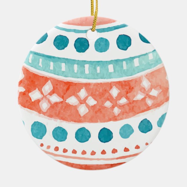 Einfaches Weihnachtsmuster für Wasserfarben | Orna Keramik Ornament (Vorne)
