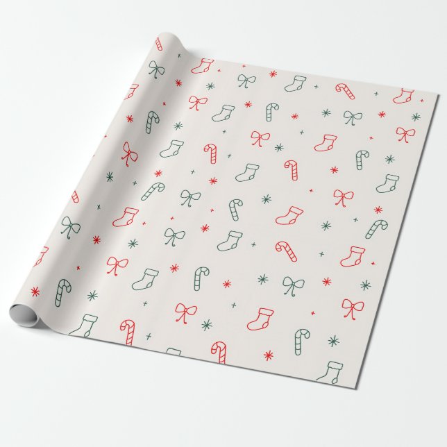 Einfaches Weihnachtspapier Geschenkpapier (Ungerollt)