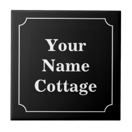 Einfaches Weiß auf schwarzen Hütten Fliese