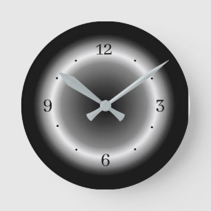 Einfaches weiß-graues beleuchtetes Ringdesign Runde Wanduhr