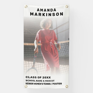 Einfaches weißes Banner für Senioren-Tennisspieler