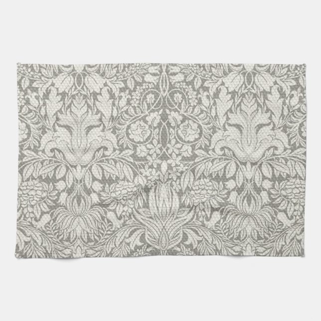 Einfaches weißes Damask-Muster Handtuch (Horizontal)