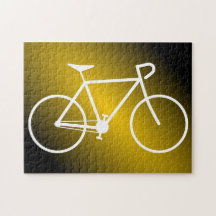 Einfaches weißes Fahrrad-Silhouette-Puzzlespiel