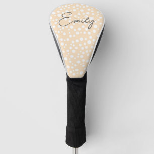 Einfaches weißes gepunktetes Muster auf pfirsichfa Golf Headcover