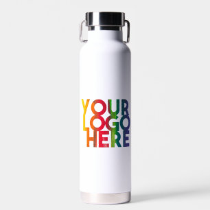 Einfaches weißes Geschäftslogo  Trinkflasche