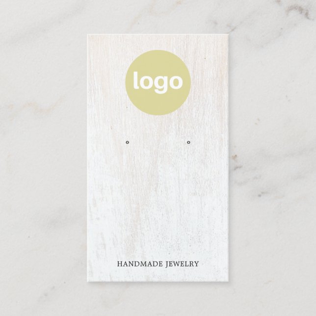 Einfaches Weißholz-Add-Logo für das Werbegeschenk Visitenkarte (Vorderseite)