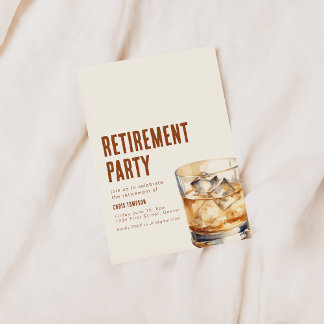Einfaches Whiskey-Rente-Party Einladung