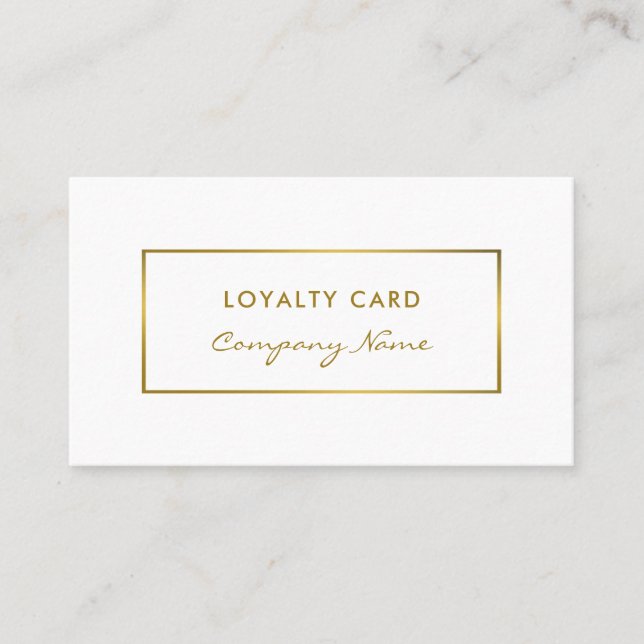 Einfaches White & Gold Foil-Effekt Treuekarte (Vorderseite)