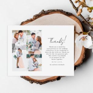 Einfaches White Wedding Foto Vielen Dank Postkarte