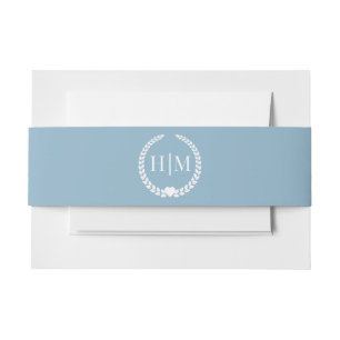 Einfaches Winterhimmelblau-Monogramm Einladungsbanderole