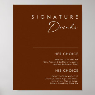 Einfaches Wüsten Dunkel Zimt Signature Getränke Sc Poster