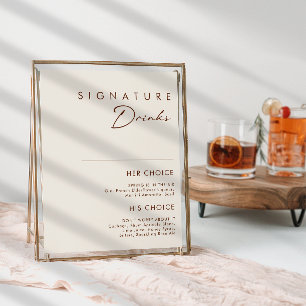 Einfaches Wüsten-Naturweiß-Schild für Signature-Dr Poster