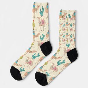 einfaches Wüstenkaktusmuster überall Socken