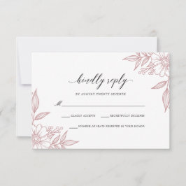 Einfaches zartes Blütenblüten RSVP Karte