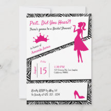 Einfaches Zebra mit rosa Details Brautparty
