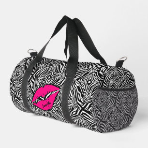 Einfaches Zebra mit rosa Lippen Personalisiert Duffle Bag