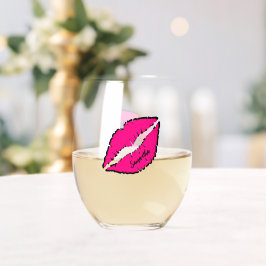 Einfaches Zebra mit rosa Lippen Personalisiert Weinglas Ohne Stiel