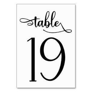 Einfaches Zeichen 3,5 x 5 Tischnummer Tabelle