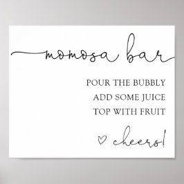 Einfaches Zeichen für Momosa Bar Drink Poster