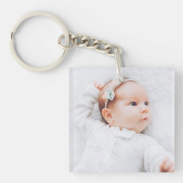 Einfaches zeitgenössisches Baby-Foto und Informati Schlüsselanhänger