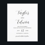 Einfaches zeitgenössisches Budget für Hochzeiten s Flyer<br><div class="desc">Zeitgenössische Schwarz-Weiß-Hochzeit speichern Das Datum Flyer mit einem einfachen und minimalistischen Layout mit Ihren Namen in einem eleganten Kalligraphieskript und Ihre Hochzeitsdetails unten in einem modernen Format. Eine Nicht-Foto-Option für ein Paar,  das Save the Date ohne Bilder will. BITTE BEACHTEN SIE: Diese enthalten keine Umschläge.</div>