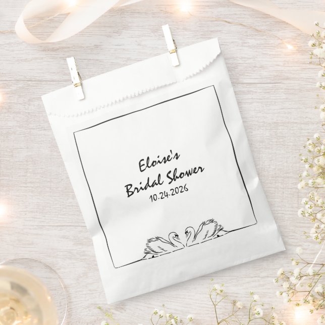 Einfaches zeitloses, handgeschriebenes Swan-Brautp Geschenktütchen (Ausgeschnitten)