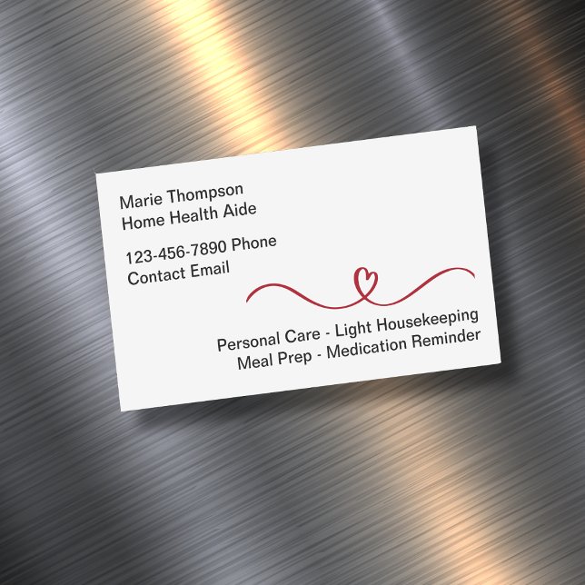 Einfaches Zuhause Health Aide Business Card Magnet (Von Creator hochgeladen)