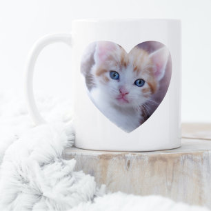 Einfaches Zwei-Herzen-Foto-Design Kaffeetasse