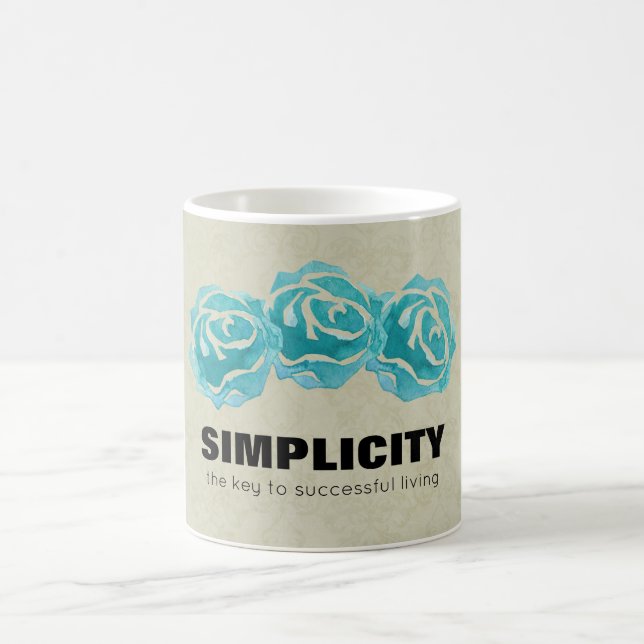 Einfachheit der Typografie Zitat mit Aquamarinen R Kaffeetasse (Mittel)