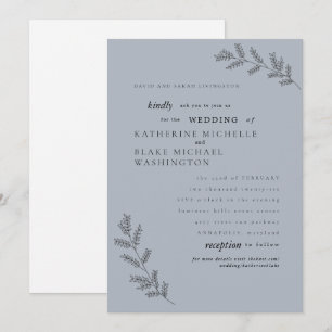 Einfachheit, Dusty Blue Parters Website Hochzeiten Einladung