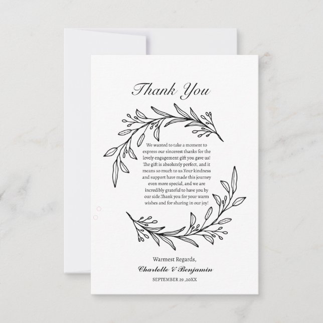 Einfachheit Elegante Verlobung Geschenk Dankeskarte (Vorderseite)