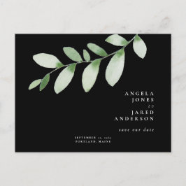 Einfachheit & Foliage Black Wedding Rettete unser  Postkarte