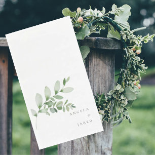Einfachheit & Foliage Hochzeitscoupennamen Serviette