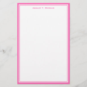 Einfachheit Hot Pink White Personalisiert Statione Briefpapier