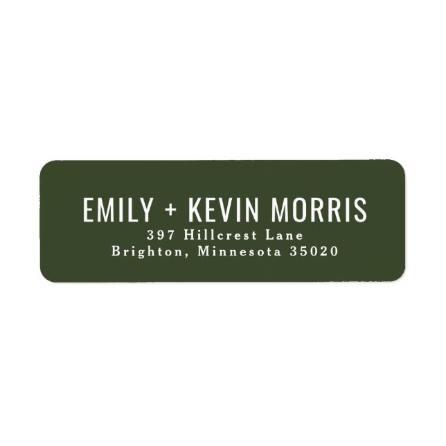 Einfachheit | Modern Return Address Label (Vorne)