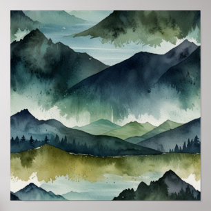 Einfachheit: Moderne Minimalistische Wasserfarbe Poster