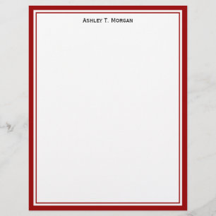 Einfachheit Tiefrot Personalisierter Letterhead