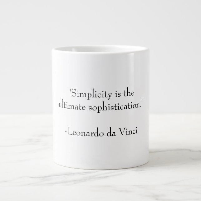 Einfachheit und Kultiviertheit Jumbo-Tasse (Vorderseite)
