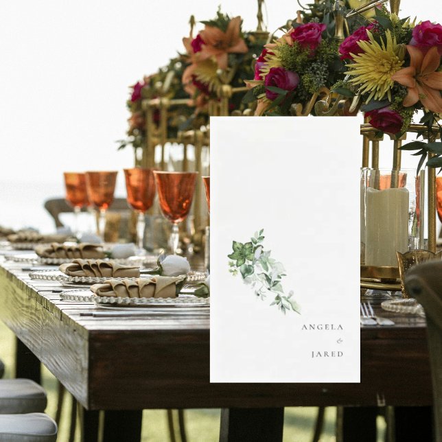 Einfachheit & Wasserfarbe Ivy Hochzeitscoupel Name Serviette (Von Creator hochgeladen)