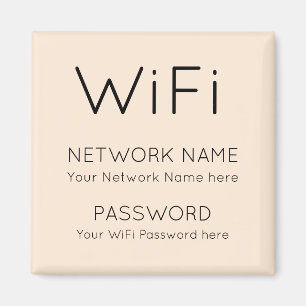 Einfachste WiFi Details Netzwerkkennwort Cream Magnet