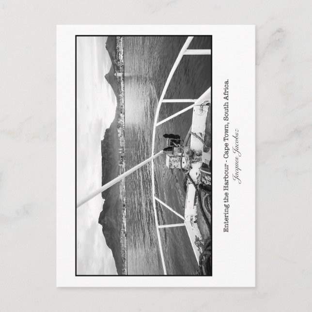 Einfahrt in den Hafen von Kapstadt Postkarte (Vorderseite)