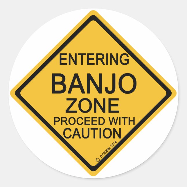 Einfahrt in die Banjo-Zone Runder Aufkleber (Vorderseite)