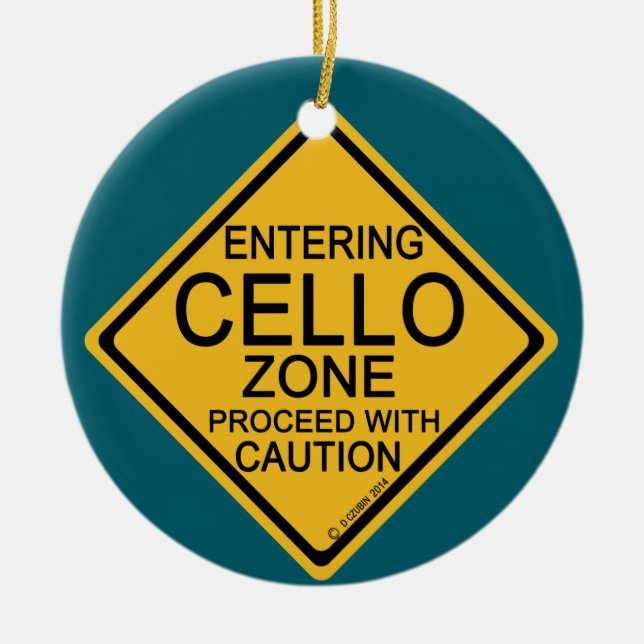 Einfahrt in die Cello Zone Keramik Ornament (Vorne)